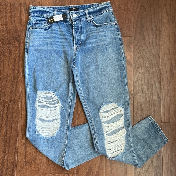 AFRM High Rise Distressed Jeans 25 - Picture 1 of 8